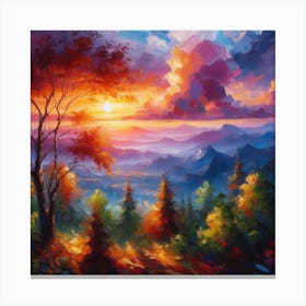 Sunset In The Mountains 4 Canvas Print