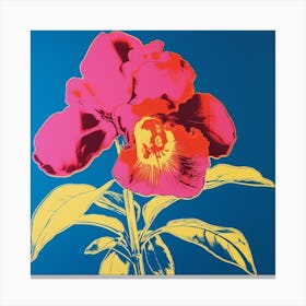 Orchid 1 Pop Art Illustration Square Canvas Print