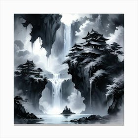 Waterfall In Japan Canvas Print