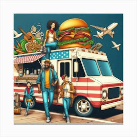 American Food Truck 1 Canvas Print