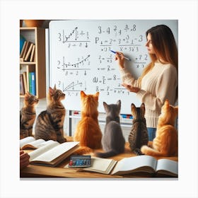 Kittens In A Classroom Canvas Print