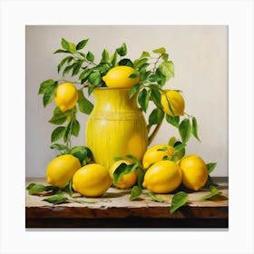 Lemons In A Jug Canvas Print