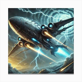 Fang Of The Storm Airship Canvas Print