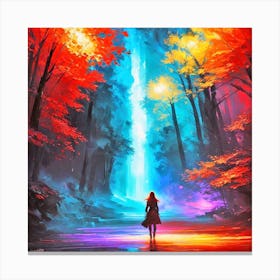 Waterfall In The Forest 35 Canvas Print