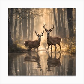 Deer In The Woods Canvas Print