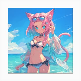 Anime Girl In Bikini 3 Canvas Print