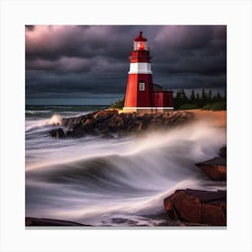 Lighthouse At Dusk Canvas Print