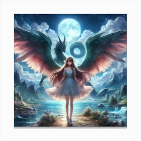 Angel Girl With Wings Canvas Print