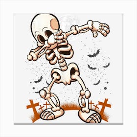 Halloween Shirts For Boys Kids Girl Dabbing Skeleton Costume Canvas Print