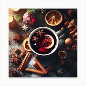 Mulled Wine And Winter Condiments Canvas Print