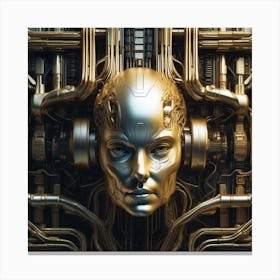 Futuristic Woman'S Head Canvas Print