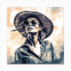 Woman In Hat 1 Canvas Print