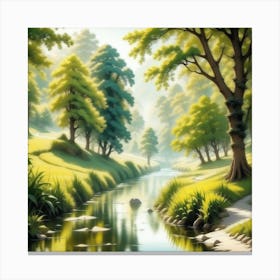 River In The Forest 69 Canvas Print