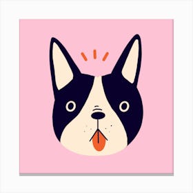 Pink Bulldog Canvas Print