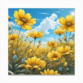 Yellow Flowers 13 Canvas Print