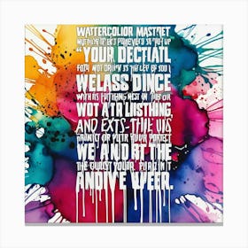 Watercolor Mark Your Declutter Canvas Print