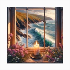 Candle and Waves  Canvas Print