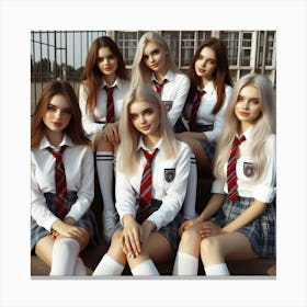 Schoolgirls 2 Canvas Print