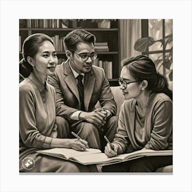 Asian Family Portrait Canvas Print