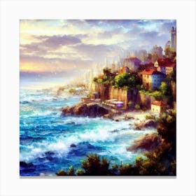 Of A Seaside Town Canvas Print