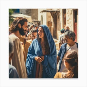 Jesus And The Woman Canvas Print