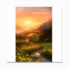 Sunset In The Valley Canvas Print