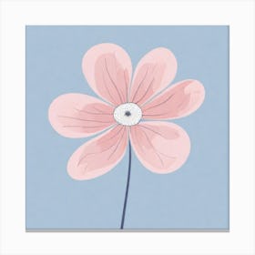 A White And Pink Flower In Minimalist Style Square Composition 290 Canvas Print