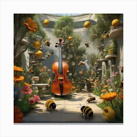 Bees And Violin 1 Canvas Print