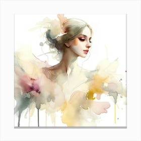 Watercolor Of A Woman Canvas Print