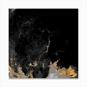 100 Nebulas in Space with Stars Abstract in Black and Gold n.018 Canvas Print