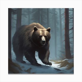 Bear In The Woods 23 Canvas Print