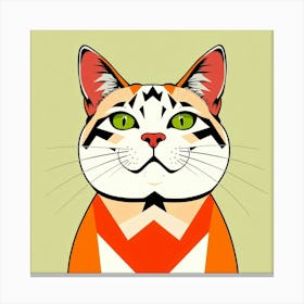 Serious Cat With Green Eyes Canvas Print