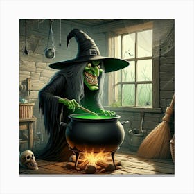 Green Witch 3 Canvas Print