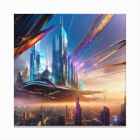 Futuristic Cityscape 84 Canvas Print