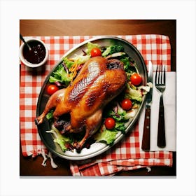 Roasted Duck With Salad Canvas Print