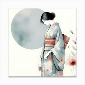 Woman Kimono Geisha Japan Culture Asia Japanese Traditional Fashion Ceremony Canvas Print