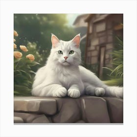 White Cat 1 Canvas Print