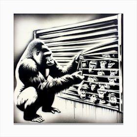 Gorilla In Cage Canvas Print