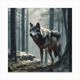 Wolf In The Forest 69 Canvas Print