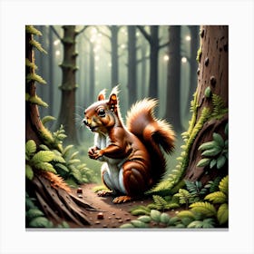 Squirrel In The Forest 300 Canvas Print