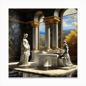 Room With Statues Canvas Print