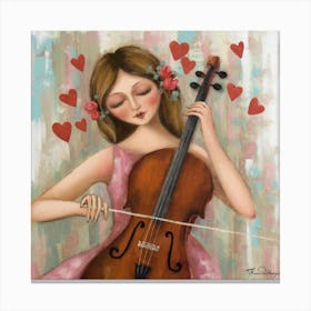 Heartstrings Harmony print art - Elevate your Valentine's Day decor with a touch of romance and a splash of artistic allure Canvas Print