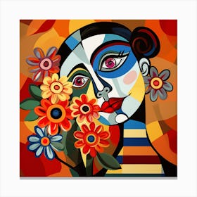 Woman With Flowers 4 Canvas Print