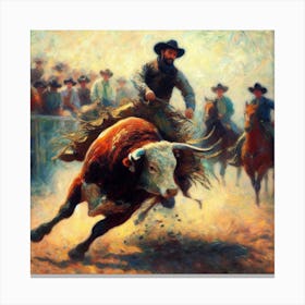 Rodeo Bullfighter Canvas Print