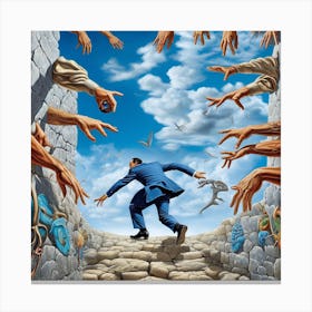 Man Reaching Out To His Hands Canvas Print