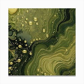 olive gold abstract wave art 16 Canvas Print