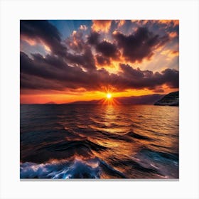 Sunset Over The Sea 15 Canvas Print