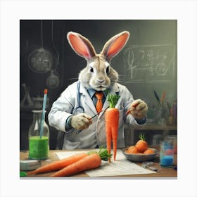 Rabbit In A Lab Canvas Print