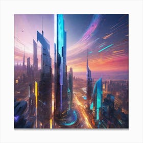 Futuristic City 130 Canvas Print