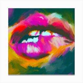 Lips Square Canvas Print